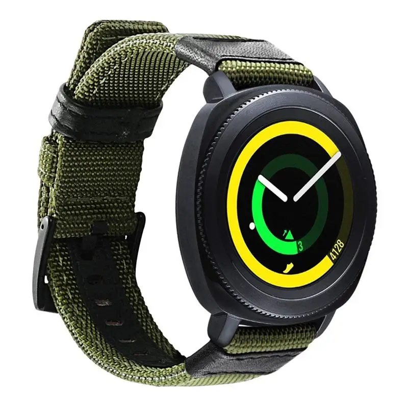 Удобный нейлоновый и кожаный ремешок для samsung gear Sport/Galaxy Watch 42 мм/для Garmin Vivoactive 3/Ticwatch 2/E