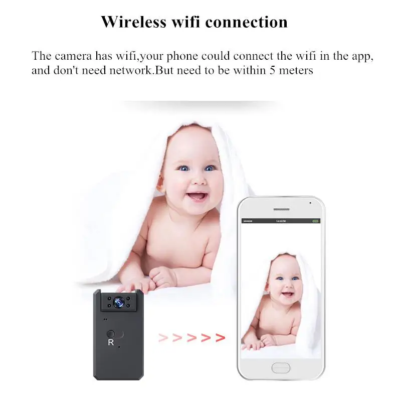MD90 HD 4K Wifi мини-камера с функцией обнаружения движения, Wifi мини-видеокамера с углом обзора 165 градусов, камера ночного видения, безопасный уход за детьми r20