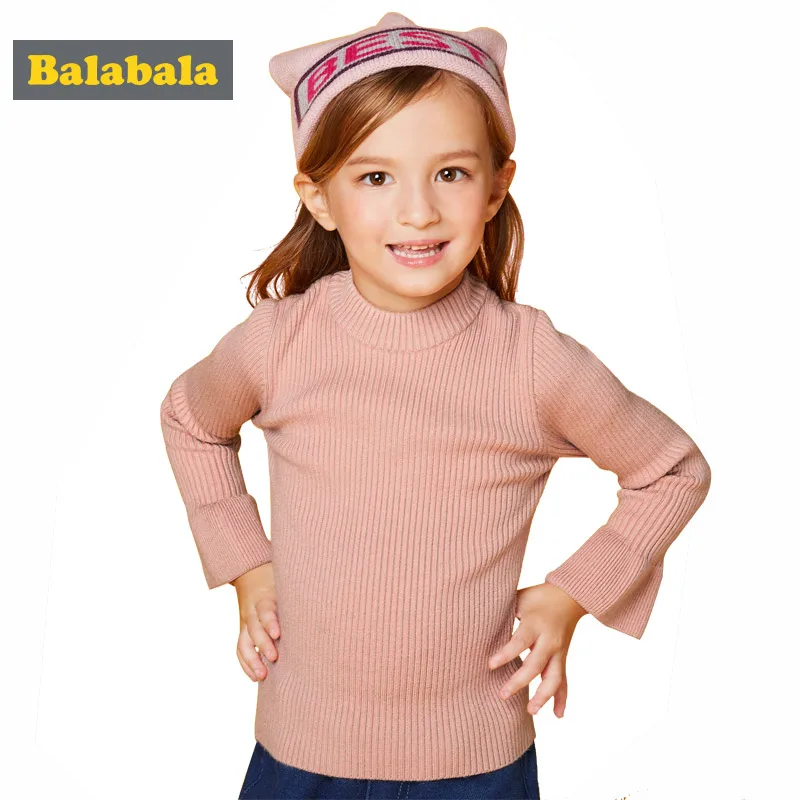 Balabala/enfant/свитер для девочек детский вязаный Весенний костюм одежда с круглым