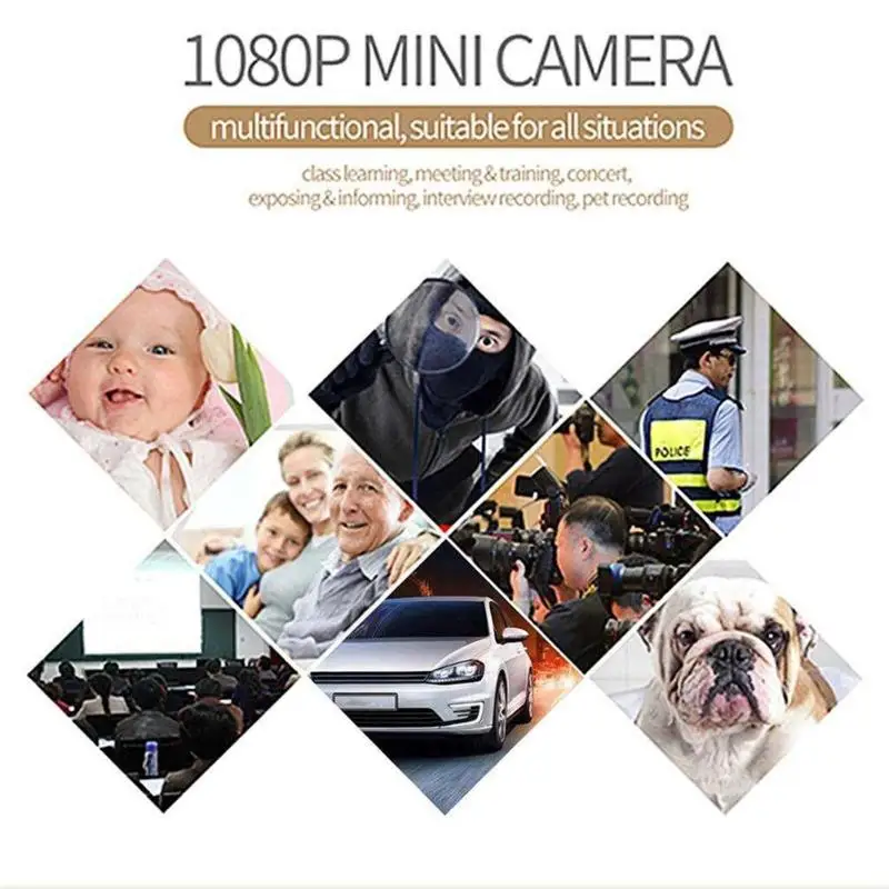 Quelima SQ16 Full HD 1080p Автомобильный видеорегистратор, Мини Автомобильный видеорегистратор, Спортивная DV 6LED ИК видеокамера с ночным видением, цифровой видеорегистратор