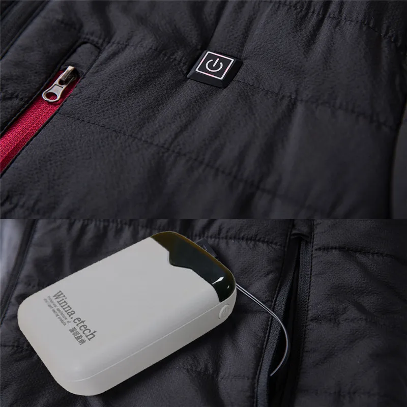 

Unisex Electric Heating Jacket for Men&women Winter Outdoor Ski Fishing Riding Keep Warm Coats Front and Back Heating Zone Parka