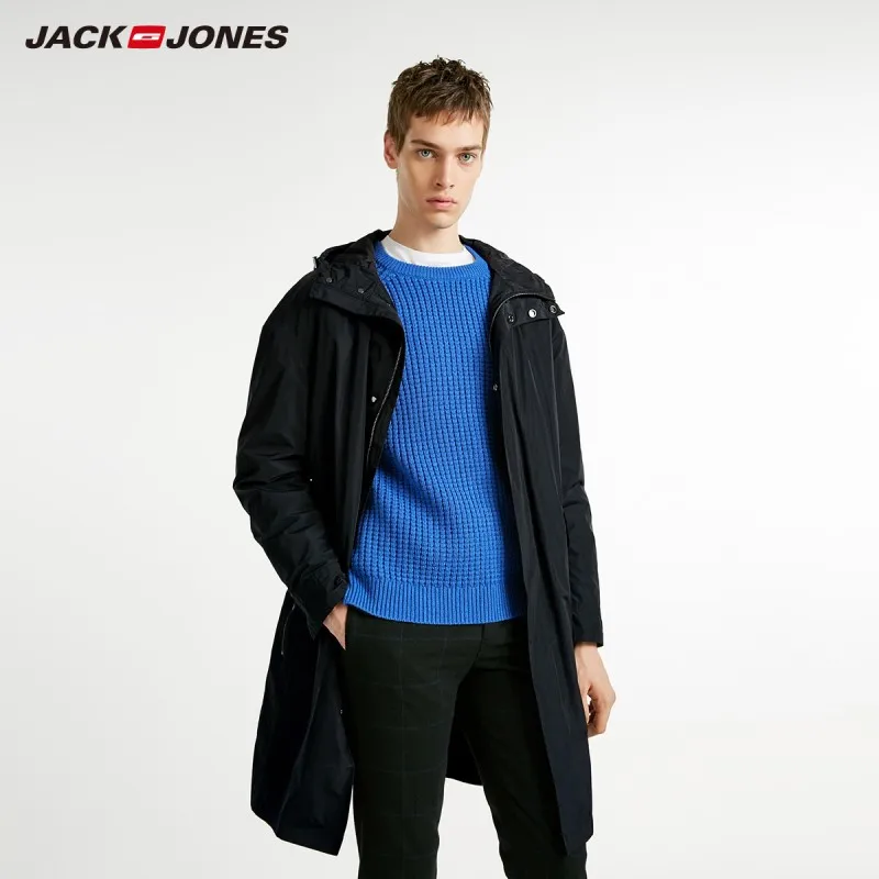 JackJones Мужская парка с капюшоном пальто длинное стеганое куртка мужская одежда