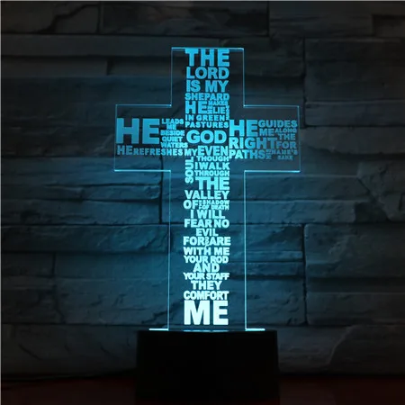 Кресты Jesus Christ в стиле USB 3D светодиодный ночной Светильник подарки Настольная LED