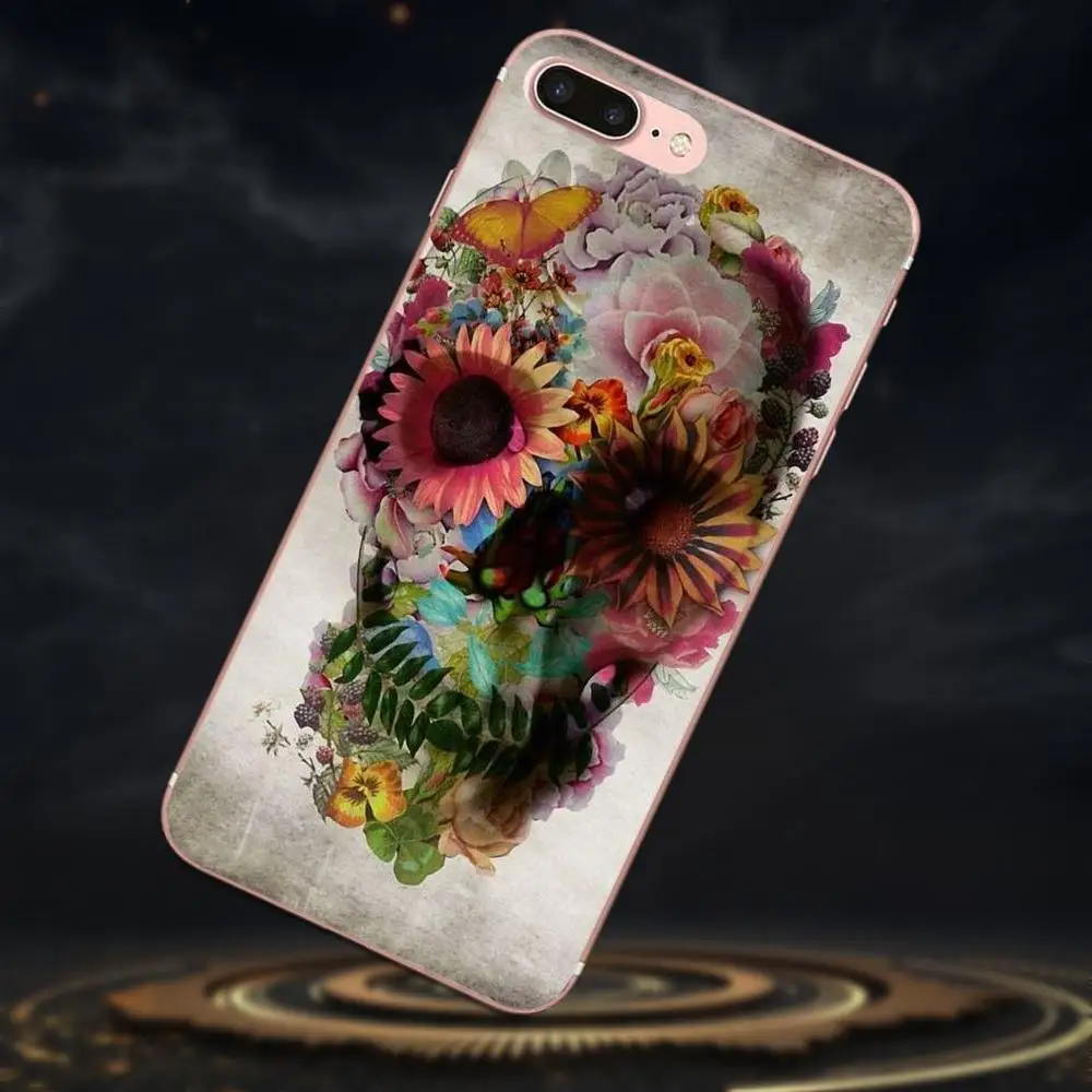 Silicone Cover Case For Galaxy Grand Alpha G850 Core2 Prime S2 I9082 A3 A5 A7 On5 On7 2015 2016 2017 Floral Skull Lovers | Мобильные