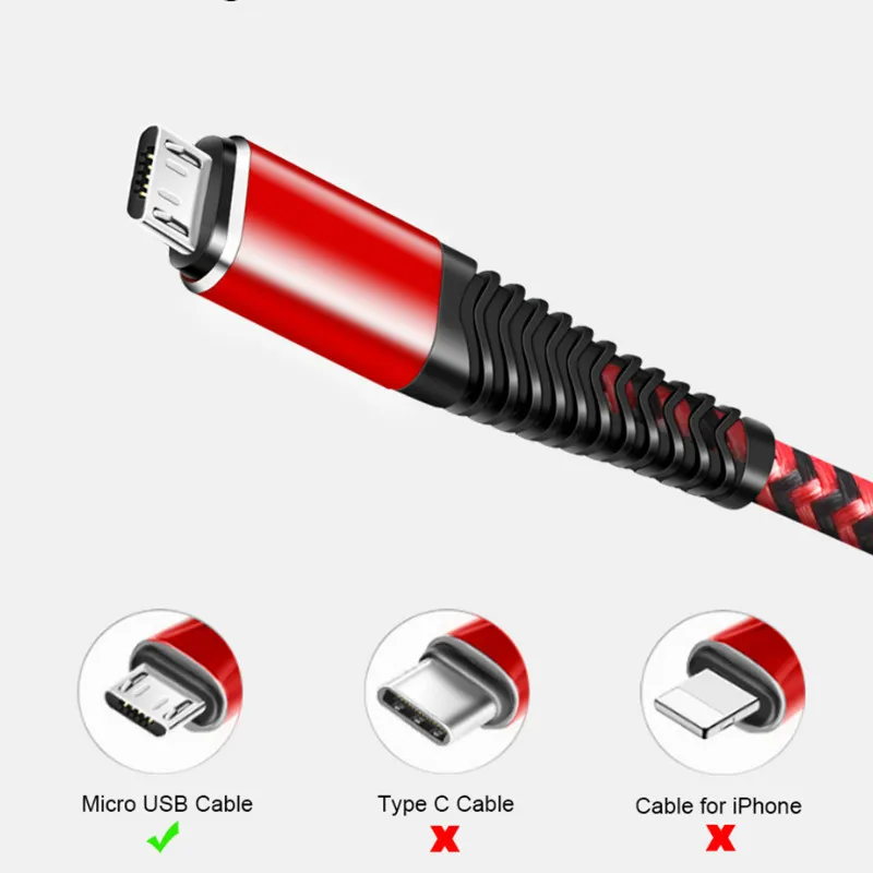 2 шт вместе Micro USB кабель для зарядки с оплеткой и 5000 + изгиб срок службы samsung Nexus LG