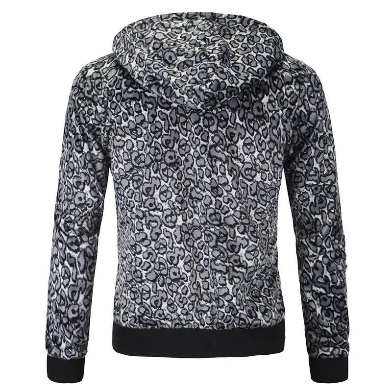 Модные мужские толстовки с леопардовым принтом на весну и осень куртка-бомбер