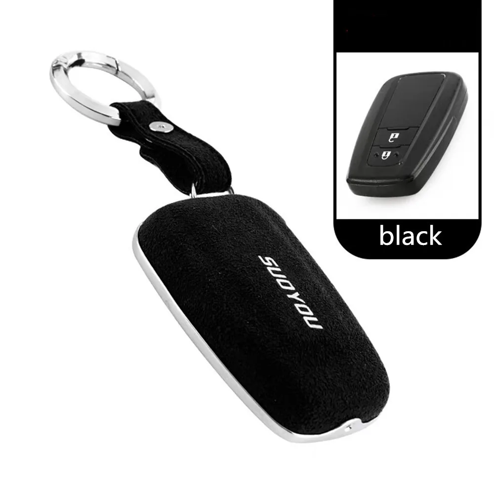 Натуральная кожа оцинкованная брелок для автомобильных ключей, чехол для ключей для Toyota Camry ЧР CH-R Prius Corolla RAV4 умные клавиши стайлинга автомобилей