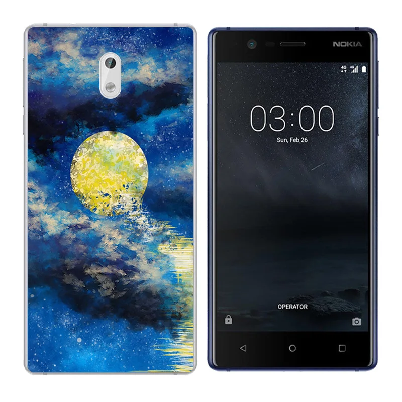 Мягкий ТПУ для Nokia 3 чехол Nokia3 Силиконовая задняя крышка Чехлы телефона с принтом 5