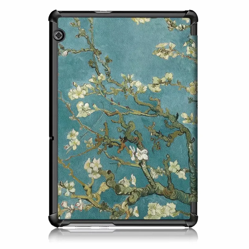Apricot flower Чехол-подставка из искусственной кожи для huawei MediaPad T5 10 AGS2-W09, AGS2-L09, AGS2-L03, AGS2-W19, 10,1 дюймов, Магнитный чехол для планшета+ пленка+ ручка - Цвет: Apricot flower