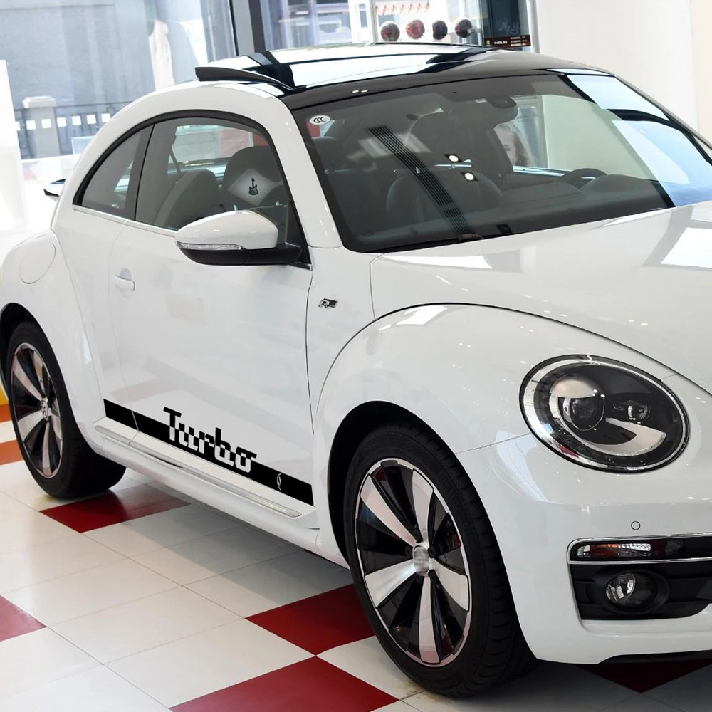 Наклейки на гоночную юбку с боковыми полосками 2 шт. графический логотип Turbo