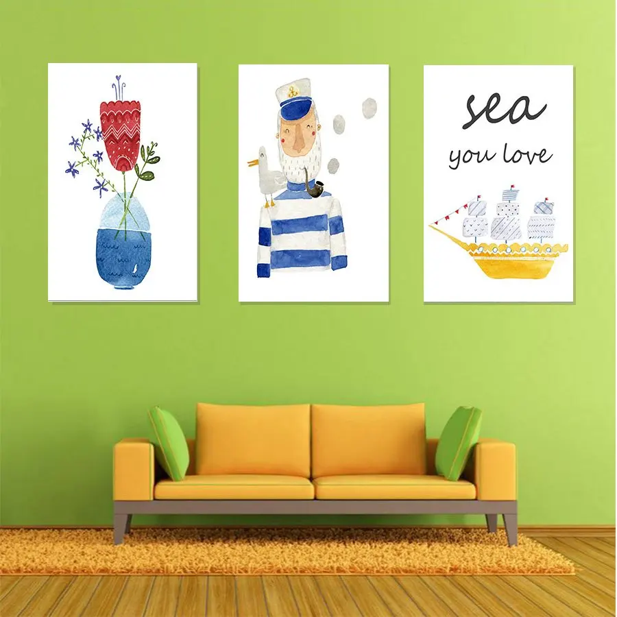 Моряк и его корабль HD печать картина Картины стены принты с графическим