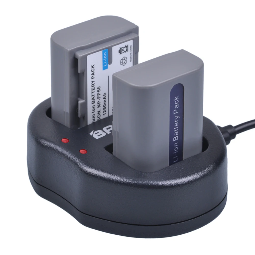 3 шт. 1250 мА/ч NP-FP50 NP FP50 NP-FP51 FP51 Камера Батарея + USB Daul Зарядное устройство для SONY DCR-HC20