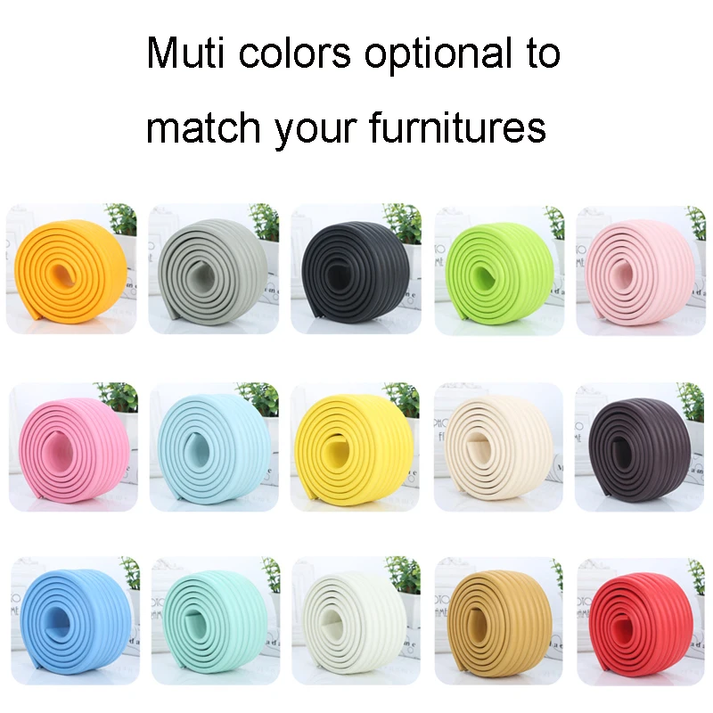 Tira protectora de mesa para ni&ntilde;os, productos de seguridad para beb&eacute;s, borde de vidrio, muebles, barra de choque de terror, protecci&oacute;n de esquina, 12 colores, 2M-2
