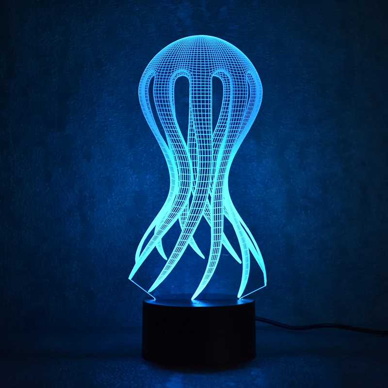 

3D USB Led Visual Creative NightLight Fashion Sleeping Night Light Table Lamp Octopus Jellyfish Lamp Decor Lampara Light Fixture