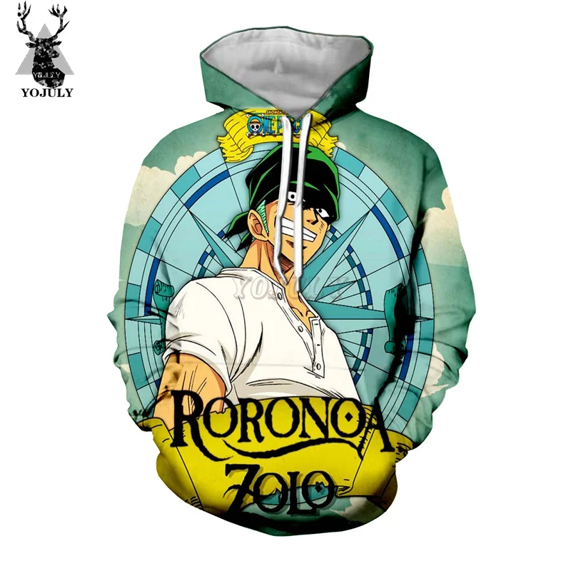 YOJULY 3D печатная Мужская и женская японская аниме цельная Roronoa Zoro Повседневная