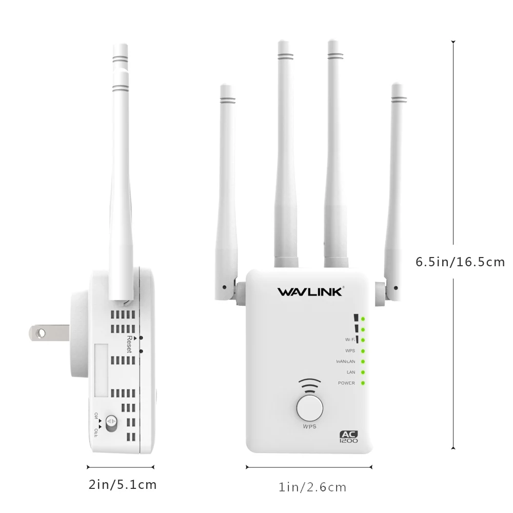 Wavlink AC1200 беспроводной wifi AP/маршрутизатор/ретранслятор расширитель сигнала Усилитель wifi диапазон расширитель с 4 внешними антеннами-белый