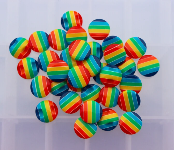 

50 PCS/lot Resin Shank Rainbow round 13mm Buttons Decorative Button DIY Sewing for Sweater