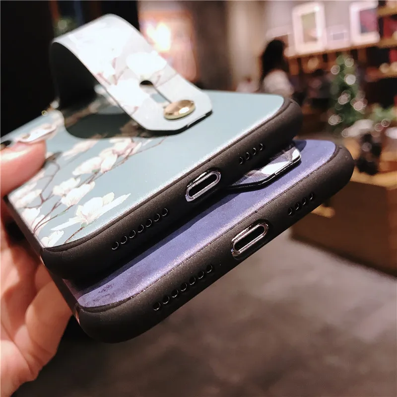 Fashion Flower Phone Case For OPPO K1 R15X Silicone Soft Wristband Back Cover On F9 A7X Vivo R15 R17 Pro Capa |