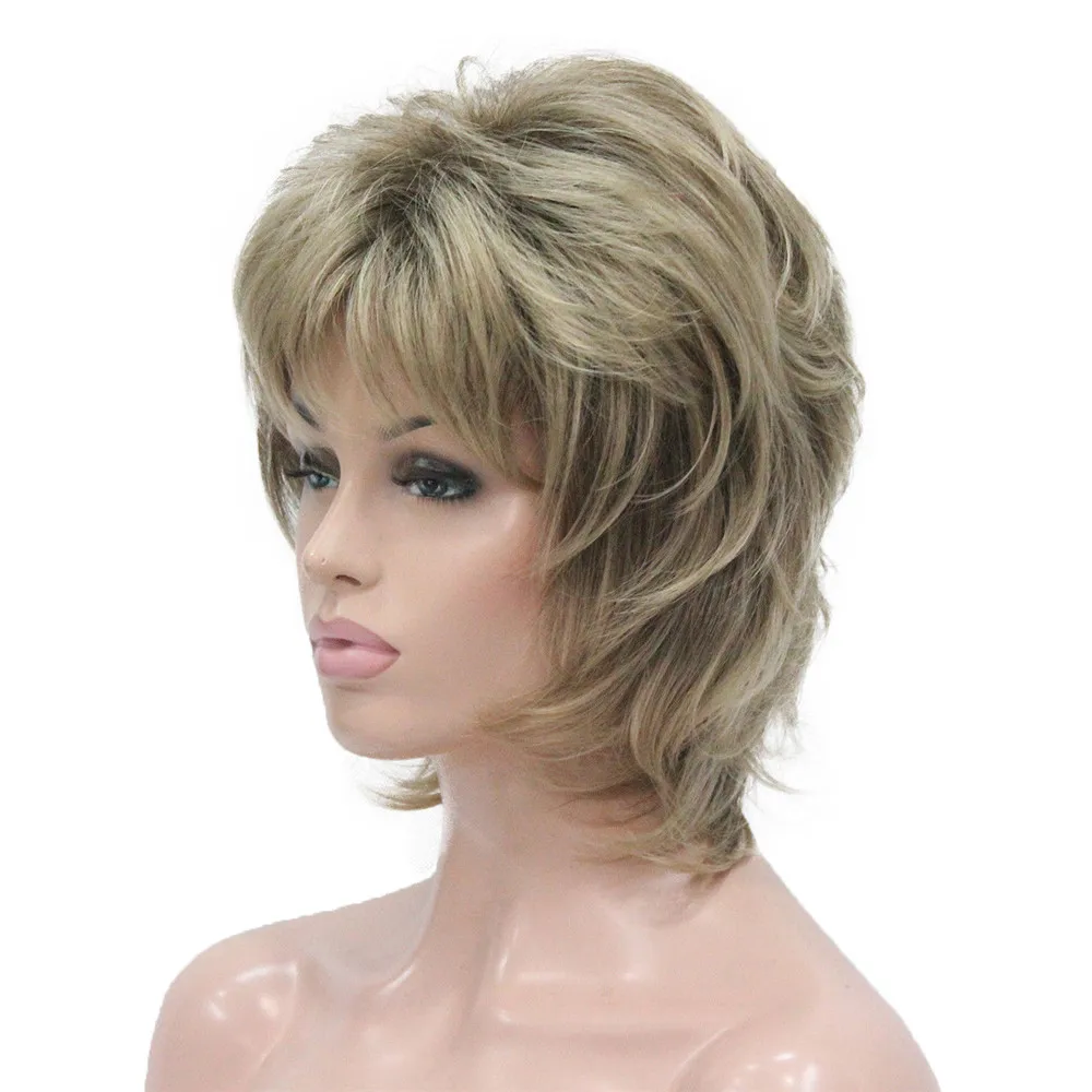 StrongBeauty, Женский синтетический парик, короткие волосы, Рыжий/блонд, натуральные парики, монолитные слоистые прически