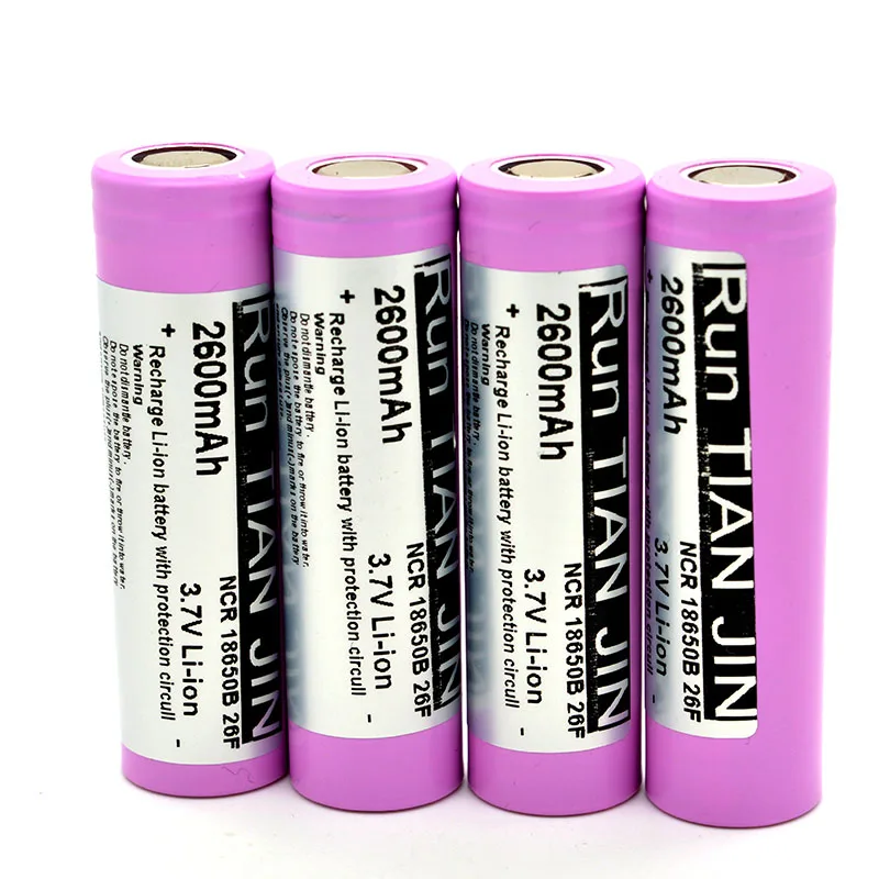 2pcs 18650 battery 100% 2600 mAh LED flashlight lithium ion ICR18650 26F Battery + free delivery electronic ciga | Электроника