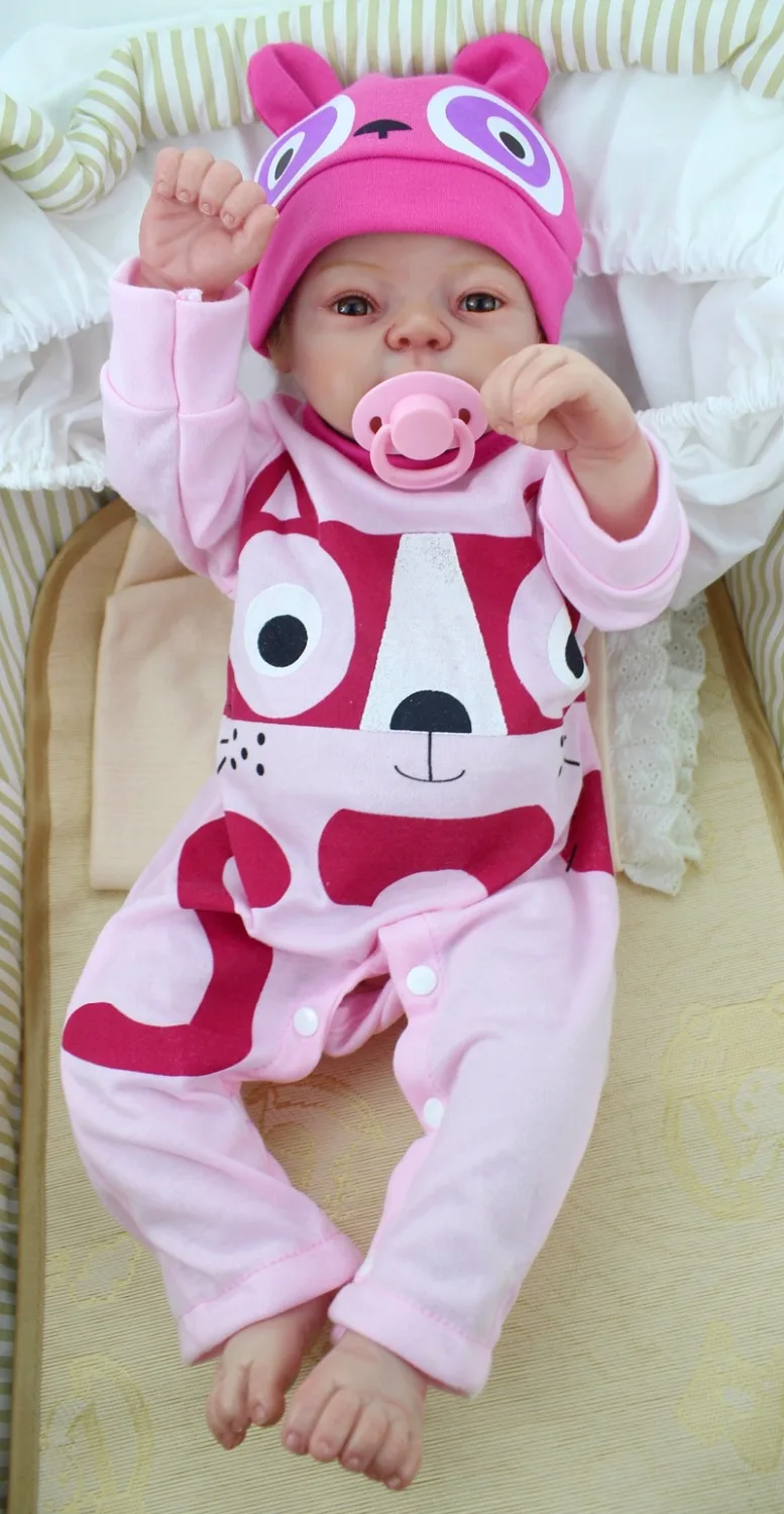 Новинка 2017 силиконовая кукла Reborn Girl 55 см Реалистичная для новорожденной