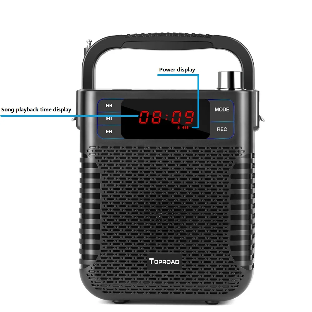 TOPROAD Bluetooth динамик беспроводной стерео сабвуфер тяжелый бас динамик s музыкальный плеер Soundbox поддержка микрофона USB FM радио TF