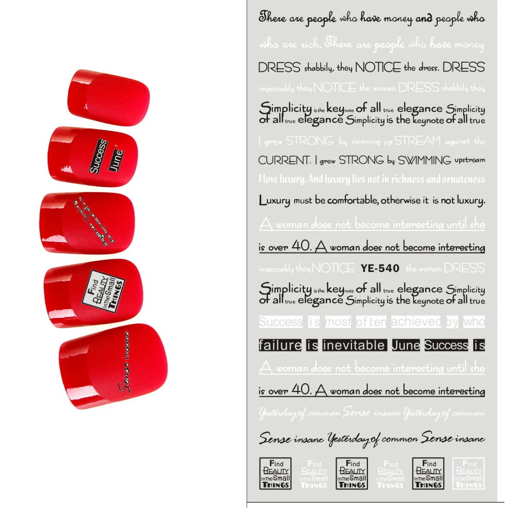 

1X Super Large Nail Art Transfers Stickers Nail Decals BLACK FLOWER LOVE LETTER ALPHABET ROSE PATTERN LACE YE540-542