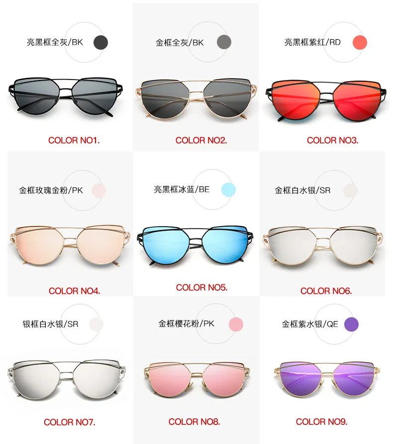 Женские солнцезащитные очки кошачий глаз lvvkee зеркальные в классической оправе