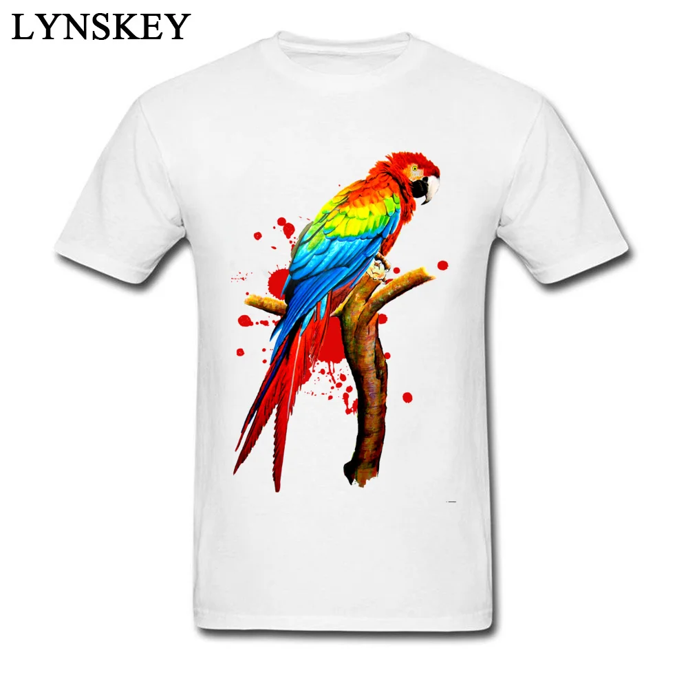 Parrot Pet Macaw Exotic Bird Men Printed T-shirts 100% Cotton Clothes 3D Print Art Design Tees Unique Tops