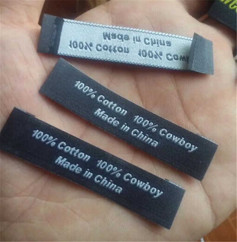 Под заказ сложенные золотые шрифты тканые этикетки для одежды 60 мм * 20 | Дом и сад