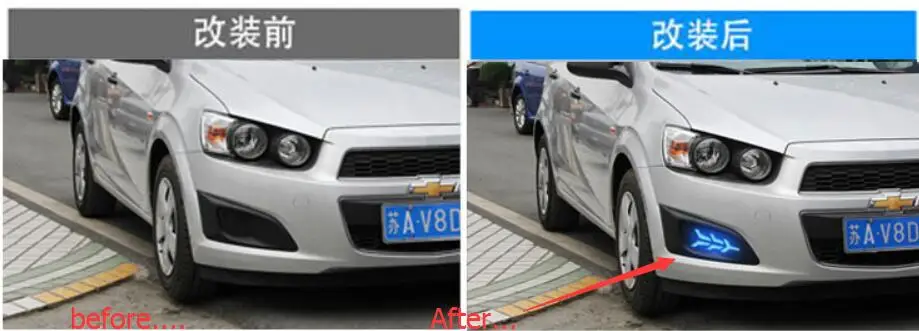 2011 2012 2013 год головной светильник для Chevrolet Aveo, Дневной светильник, автомобильные аксессуары, СВЕТОДИОДНЫЙ DRL головной светильник для Aveo, противотуманный светильник