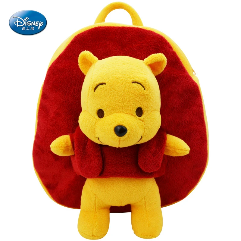 Pooh Дисней Микки Маус плюшевый Рюкзак Школьная Сумка плюшевая игрушка винни пух Минни Маус Мягкая кукла подарок на день рождения для детей - Цвет: Pooh