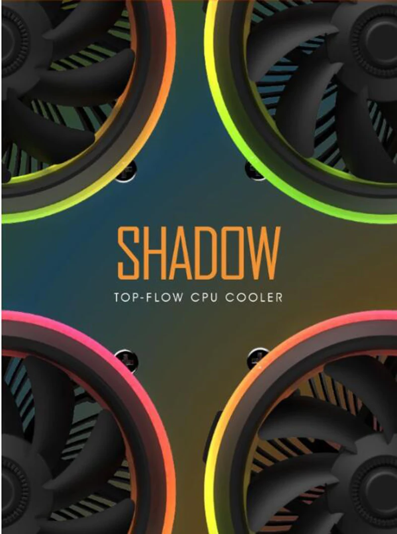Aigo shadow алюминиевый процессор RGB Радиатор Охлаждение охладитель 100 мм 4Pin двойное кольцо светодиодный вентилятор Радиатор для intel LGA 1155/1156