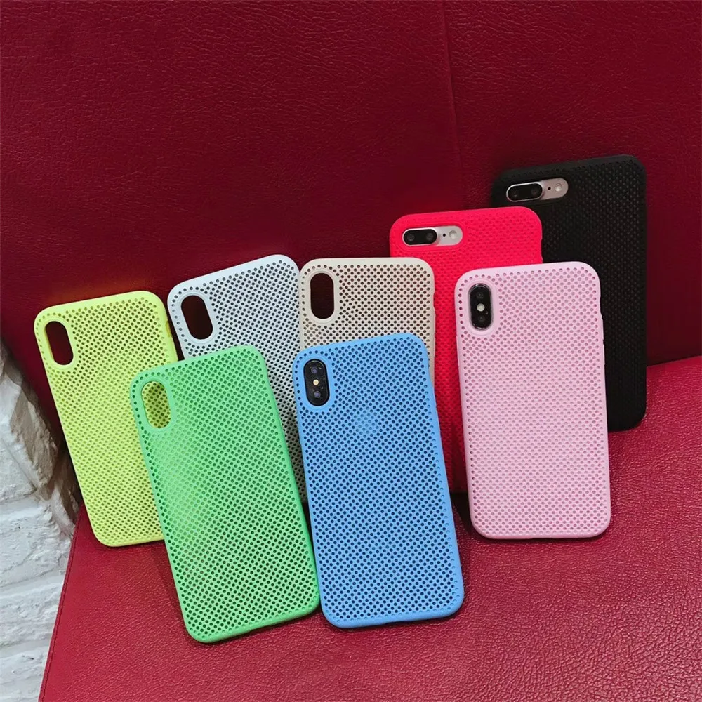 Hollow Heat Dissipation Silicone Phone Case For iPhone 7 8 Plus X XS 5 SE 6 6S Xs MAX Samsung Galaxy Note S8 S9 |