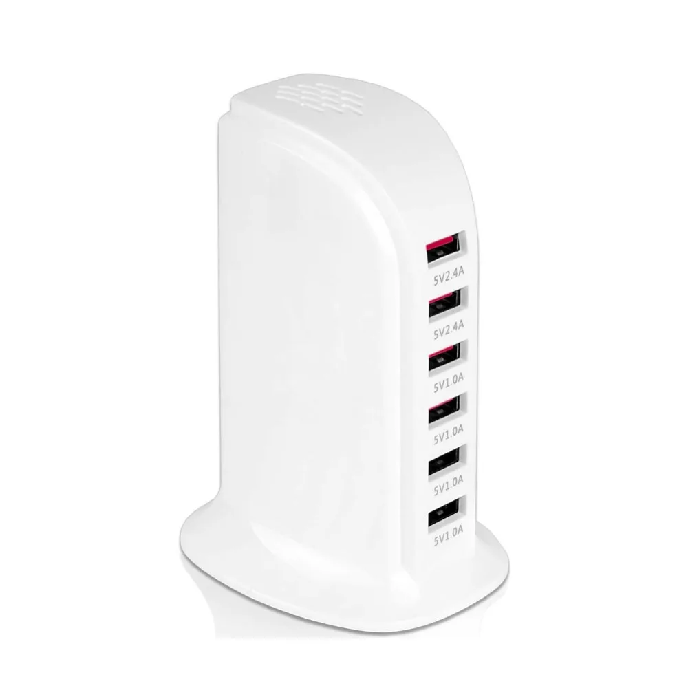 6 портов 30 Вт USB портативная зарядная станция настольное настенное зарядное