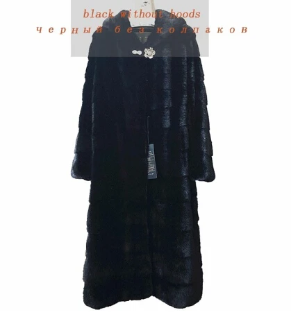 black with collar Tatyana женский стоячий воротник, негабаритный капюшон, тонкая норковая шуба, натуральный меховой воротник, натуральная женская Роскошная Шуба, роскошная норковая куртка - Цвет: black with collar