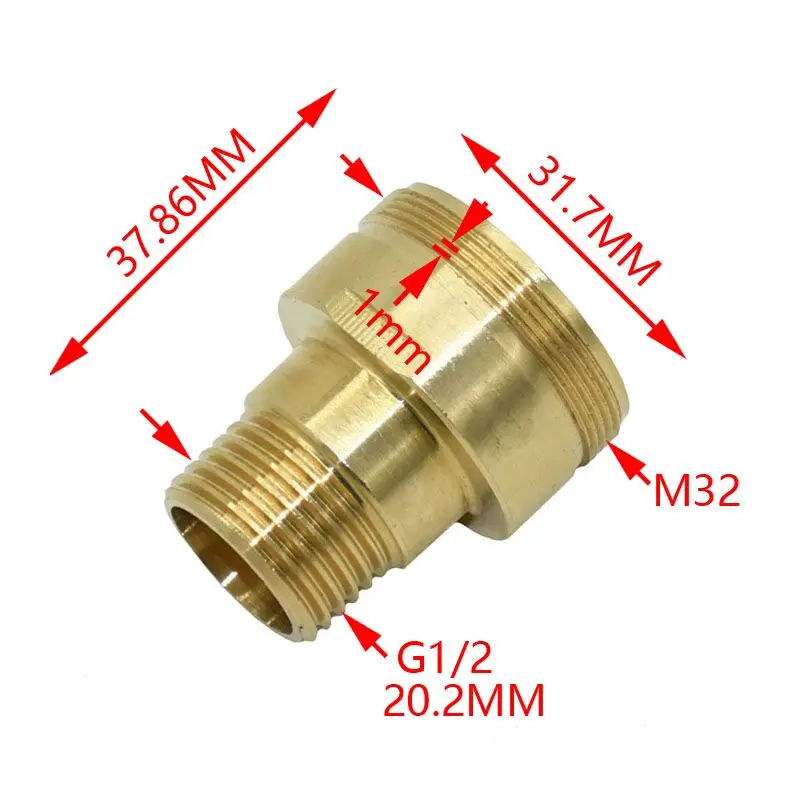 Садовый кран male M32 до 1/2 &quotлатунный соединитель уменьшающий резьбовой насадка