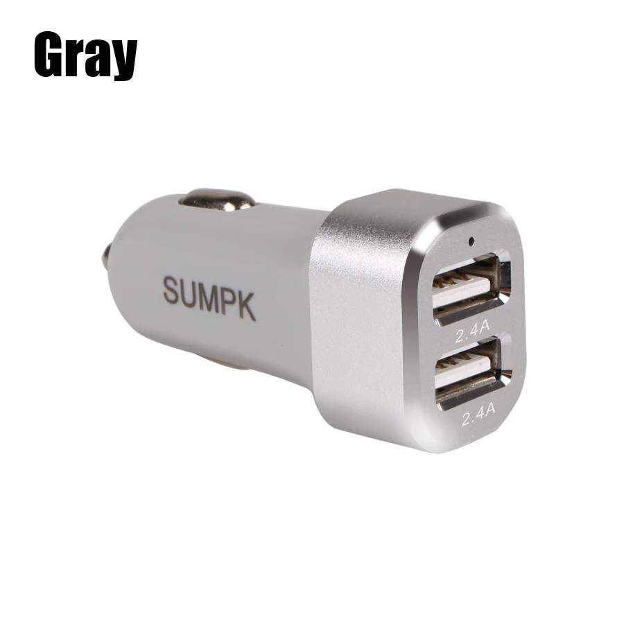 Universal grey Sumpk двойной зарядное устройство USB 4.8A мини универсальное-Быстрое Автомобильное зарядное устройство для путешествий, походная Зарядка для телефона iphone 6 7 8 для samsung Xiaomi - Тип штекера: Universal grey