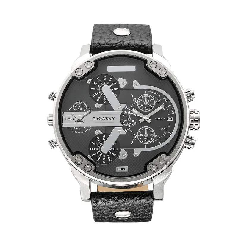 Элитный бренд CAGARNY Для мужчин часы montre кожаный ремешок кварцевые reloj hombre военные