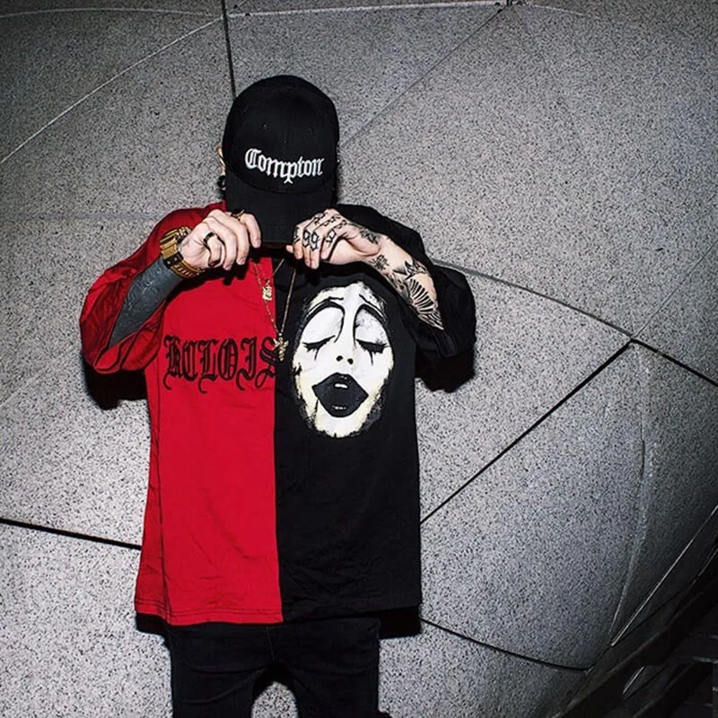 WXCTEAM джокер футболка Harajuku Ulzzang EXO Kris в том же стиле ДЖОКЕР Длинный Стиль