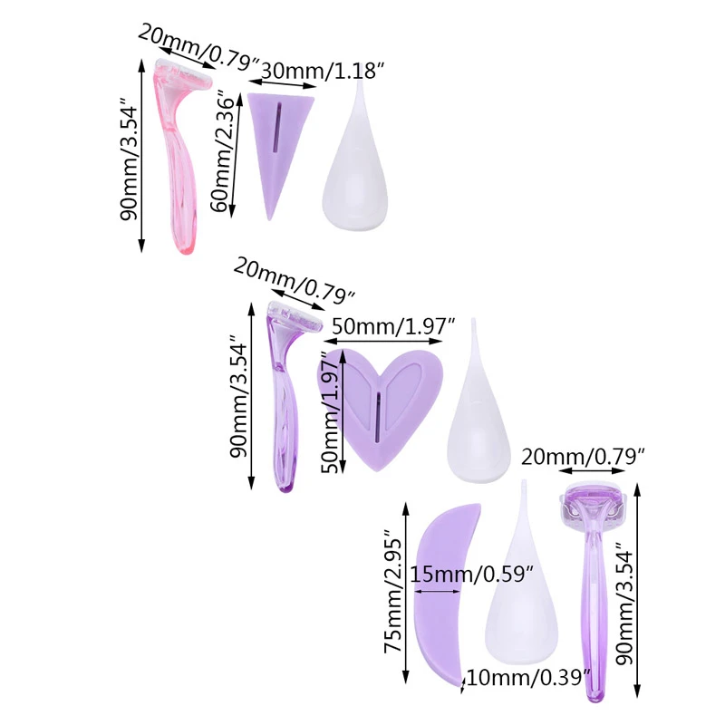 3 шт./компл. Эпилятор секретный шаблон для бритья воск Бритва бикини приватные