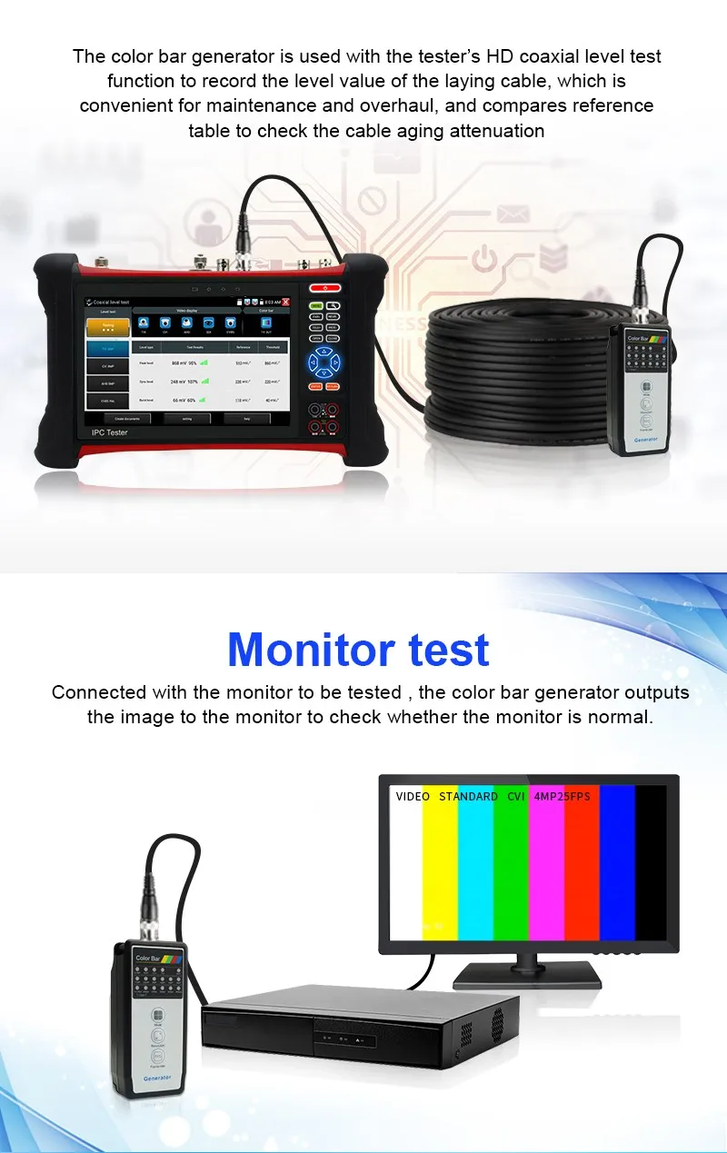4MP CVI/5MP TVI/5MP AHD+ CVBS генератор цветной панели для VT-4800