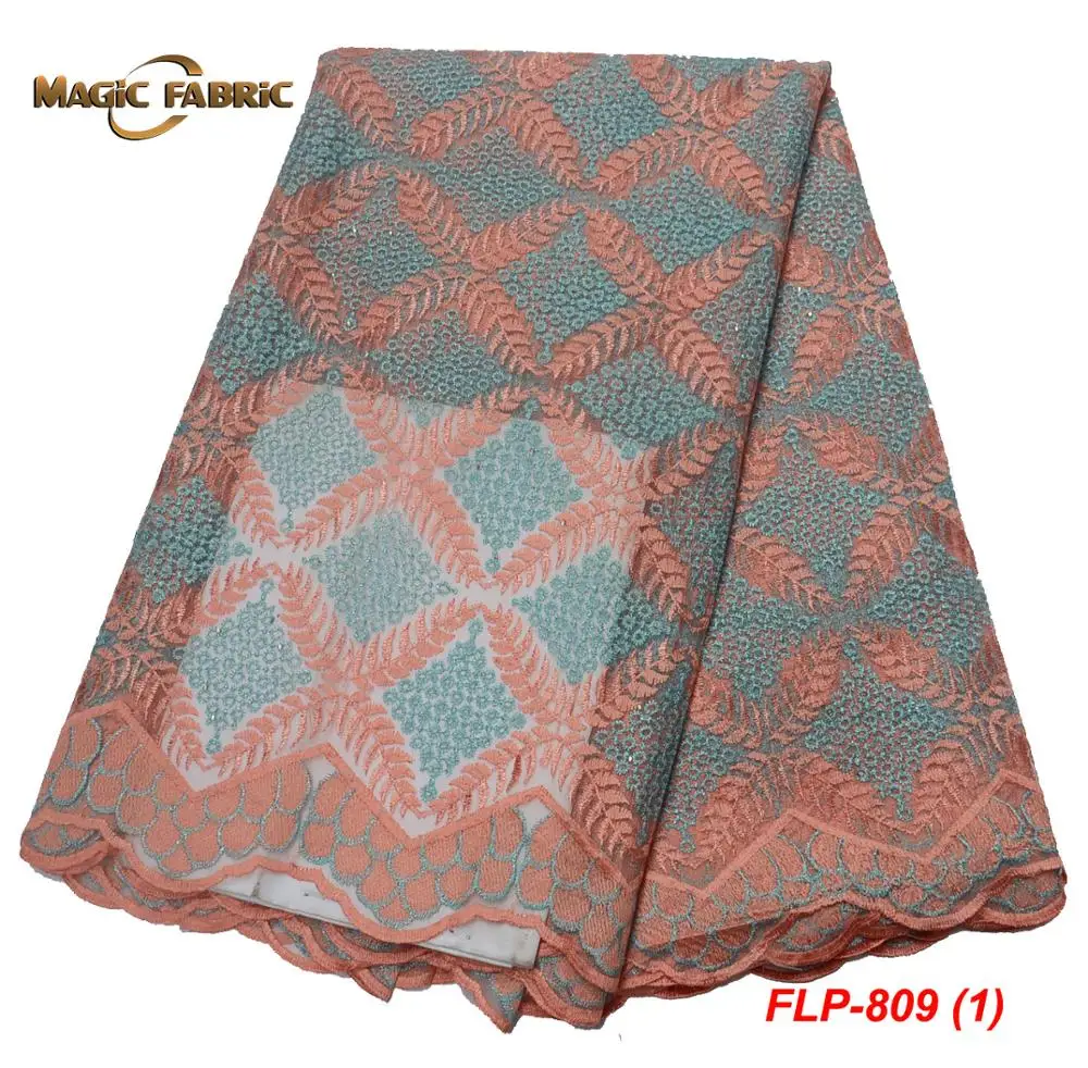 

French Lace Fabric Hot Sale embroidery net Lace Best Selling African Lace Fabric For Women Sewing Dress FLP-809