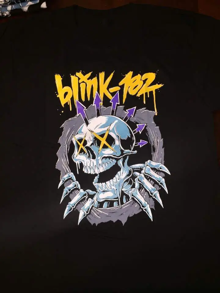 Графический Футболки для девочек с круглым вырезом Для мужчин Blink * 182 Punk Череп