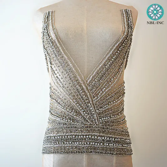 (5 шт.) ручная вышивка бисером свадебное сексуальное платье со стразами