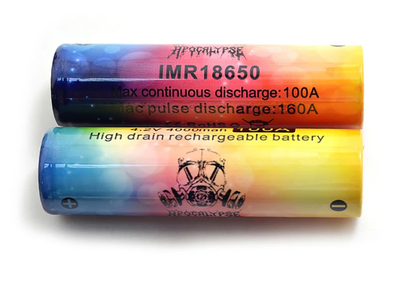 Топ США Apocalypse 18650 батарея IMR 4 2 V 4000mah 100A Радужный цвет перезаряжаемый li lon Vape блок