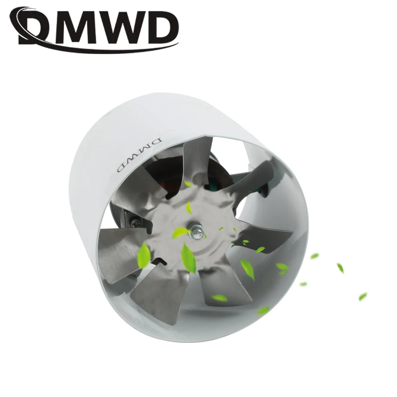 Round DMWD 4-дюймовый вентилятор для кухни, туалета, вытяжной вентилятор, 4 дюйма, на окно, для ванной комнаты, Подвесной Настенный воздуходувка, 100 мм, металлическая труба, вытяжной вентилятор, 25 Вт - Цвет: Round