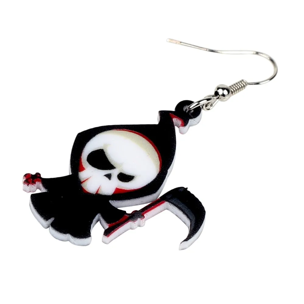 WEVENI акрил Хэллоуин милый жнец смерти серьги-подвески в форме капли аниме