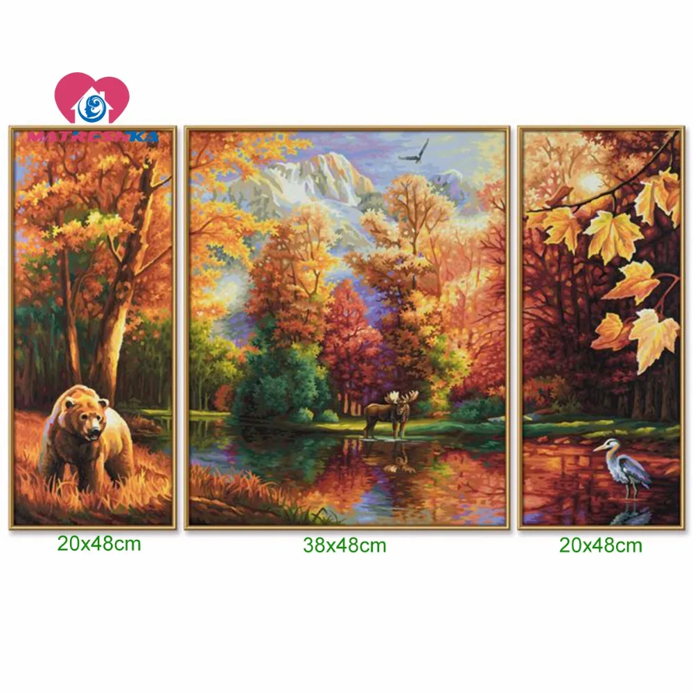 Вышитые алмазами пейзажи алмазная живопись вышивка крестиком модульные картины