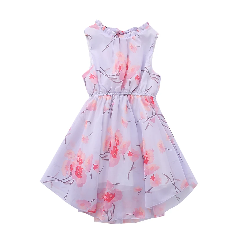 Girls Peony Flower Vintage Dress Summer Children's A Line Sleeveless Retro Floral Pink For Costumes 3-12 Years | Детская одежда и